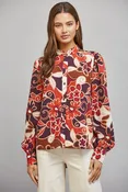 Abstract Floral Print Top