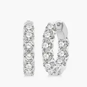 5 Carat Inside Out Diamond Hoop Earrings - .5"