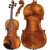 4/4 German Strad Model Violin – Moderate Flame, Softly Shaded Orange-Red Varnish