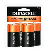 Alkaline Batteries, D, 4-Pk.