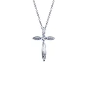 0.02 CTW Cross Pendant Necklace