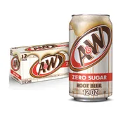 A&W Zero Sugar Root Beer 12oz/12pk X 2 (24pk) Case
