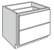 2 Drawer Base Cabinet – 34-1/2″H x 24″D – 410F- Black