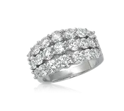 3-Row Diamond Band in Prong Setting