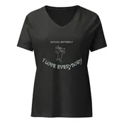 Dogenality℠ Social Butterfly-Women’s  Bella + Canvas Relaxed V-Neck T-Shirt