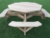 61″ Octagon Picnic Table with Easy Seating