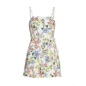 Alice + Olivia Trixie Gardenia Floral Print Lined Sleeveless Mini Dress Womens 2