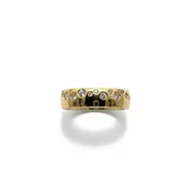 0.62 tcw Natural Diamond Flush Set 14k Gold Cigar Band