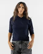 6397 Elbow V-Neck in Navy