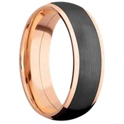 14K Rose Gold with Polish Finish and Zirconium Inlay