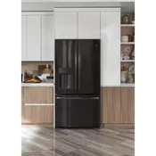 Profile 22.1 cu. ft. French Door Refrigerator with Hands-Free Autofill in Black Stainless Steel, Counter Depth