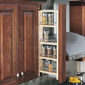 3"x36'' Wall Filler Pullout Organizer with Wood Adjustable Shelves