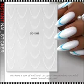 NAIL STICKER Gradient French Line, White #SD1933