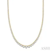 10 Ctw Riviera Round Cut Diamond Necklace in 14K Yellow Gold