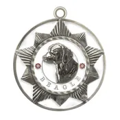 Beagle Dog Id Tag Silver Finish