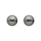 14 Karat White Gold Black Tahitian Pearl Studs