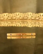 14K Gold Victorian Montana Sapphire and Seed Pearl Bar Pin Brooch | Vintage