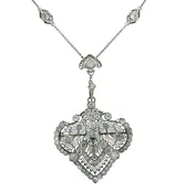 14.60ct Edwardian Brooch Pin / Necklace in Platinum & Yellow Gold - V35815-1