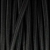 3.28/16.40/32.81 ft  3 Core Round Black 0.75mm Fabric Cable  ~1021