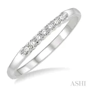 1/10 Ctw 7 Stone Round Cut Diamond Wedding Band in 14K White Gold