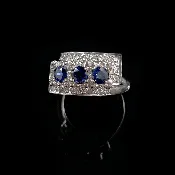 14K White Gold Sapphire and Diamond Ring — Trésor