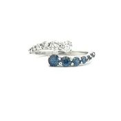 14 Karat White Gold graduated Sapphire & Diamond ring.