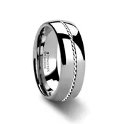 6 mm Tungsten with Platinum Braided Inlay Band - P368TR-6