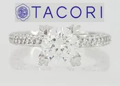 0.5 ct TACORI Crescent Platinum Semi-Mount Diamond Engagement Ring 5.6K