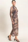 ABSTRACT MESH KNIT DRESS