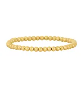 4MM 5.75" Signature Bead Bracelet 14K Yellow Gold Filled