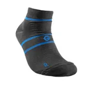 BLACK Compression Ankle Sock with Memory Foam Innersole(Blue Stripes)