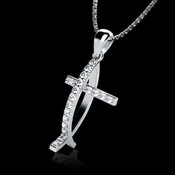 Cross and Fish Necklace Large, Cross Pendant.