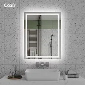 28″ x 36″ LED Bathroom Vanity Mirror – Wall-Mounted, Dimmable, Anti-Fog, Tempered Glas