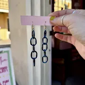 5-Link Chain Glass Earrings — C'Mere Nola