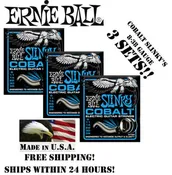 ** 3-PACK ERNIE BALL COBALT EXTRA SLINKY 2725 ELECTRIC GUITAR STRINGS 8-38**
