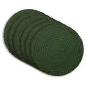 Dainty Home Antigua 15" Round Woven Placemats Set of 6 - Durable, Reversible & Non-Slip Table Mats