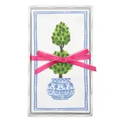 Acrylic Guest Napkin Tray & Napkins - Topiary