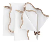 Beige Scallop Napkins - Embroidered Napkins