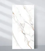 3D White wave Azure PVC Marble Sheets | Waterproof | 4x8 ft (32 sq. ft)