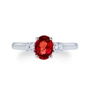 1.0ct Ruby Ring With .25ct Diamonds 14k White Gold