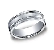 14K White Gold 7.5MM Satin Band