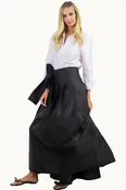 Black Long Wrap Skirt