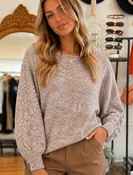 Billie Dolman Sleeve Chocolate Sweater