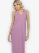 Bias Cut V-neck Purple Dress