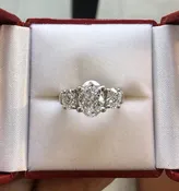 2.34 CARAT OVAL DIAMOND PLATINUM ENGAGEMENT RING 3.94 CARATS TOTAL