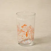 A Flintstones themed jelly glass featuring "the Bedrock Pet Show" c.1964