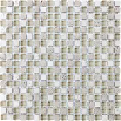 5/8×5/8 Spectrum Creme Brûlée Glass & Stone Mosaic