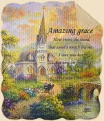 AMAZING GRACE CHURCH QUILTEDTHROW