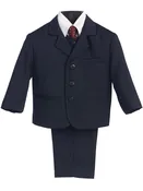 Boys’ Five-Piece Navy Pinstripe Suit