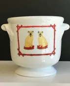 6" PORCELAIN PUG CACHEPOT